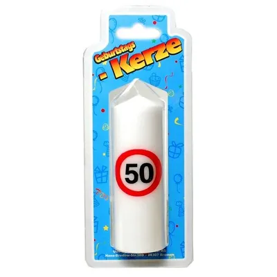 Produktbild von 1 Geburtstags - Kerze 50. Geburtstag Kerze 12 x 4 cm , Deko