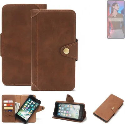 Produktbild von K-S-Trade Handyhülle kompatibel mit Tecno Camon 20 Pro Schutz Hülle Walletcase Bookstyle Tasche Case Handytasche Wallet Flipcase Cover PolyurethanBraun (1x)