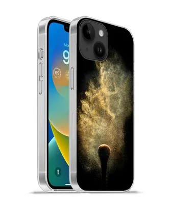 Produktbild von MuchoWow® Handyhülle Schutzhülle Hülle für Apple iPhone 14 - Softcase Goldpulver auf schwarzem Hintergrund Silikon Softcase Handy Hülle - Mobiltelefonhülle