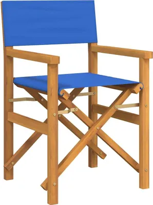 Image de Chaise de pluie pliante bleu teck massif