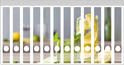 Produktbild von Wallario Ordnerrücken Sticker, selbstklebend für schmale Ordner, 12 Stück, Motiv Cocktails mit Limetten und Zitronen