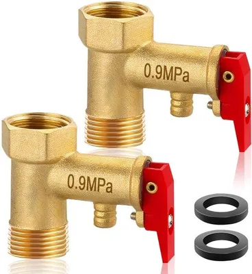 Immagine prodotto di Valvola di sicurezza in ottone, 1/2 pollice - 2 pezzi - Resistente a 9 bar e 180°C