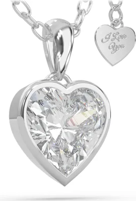 Zdjęcie produktu dla SERASAR | Naszyjnik ze srebra [Love] z białym złotem | Kolor: srebrny | Długość: 28 cm