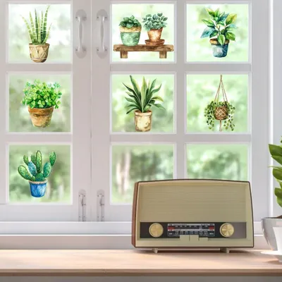 Produktbild von Fensteraufkleber mit Vogelnest-Motiven | Doppelseitiger, statischer Fenstersticker, selbstklebend, wasserfest und abnehmbar für Klassenzimmer und Glasfensterdekoration