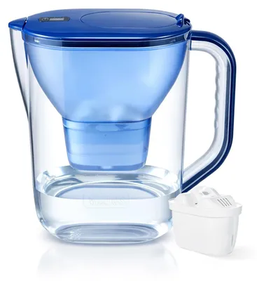 Wasserfilter-Karaffe 3,8 l, blau, inkl. 1 Aktivkohle-Patrone