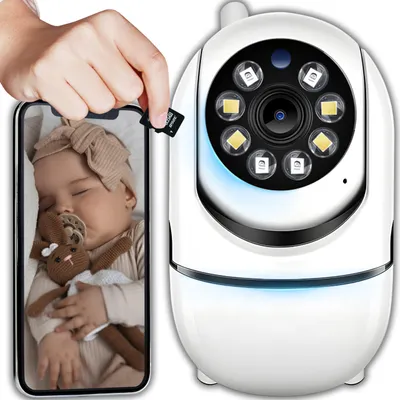Image de Caméra de surveillance WLAN | Extérieur & Intérieur | Détection de mouvement pour maison, bébé, porte d'entrée | 355° pivotant, 1080p, 2.4 GHz WiFi, IP | Retoo