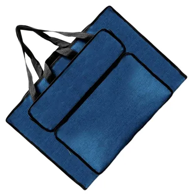Produktbild von Wasserdichte Künstlermappe aus Nylon mit Tragegriff zur Aufbewahrung von Künstlerbedarf, Blau