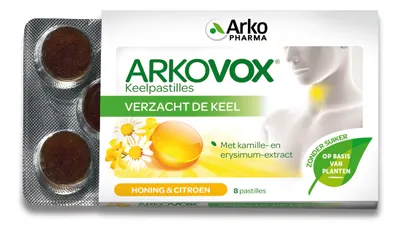 Productafbeelding van Arkopharma Arkovox Keelpastilles Honing Citroen (8 tabletten)