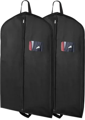 Produktbild von kleidersack 2 Stück Kleidersack für die Anzug,60x109 cm Atmungsaktiver Stoff, Kleidersäcke Lang für den Kleider Mäntel Abendkleider