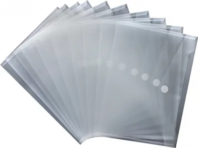 Produktbild von Dokumententaschen A4 quer mit Klettverschluss, transparent natur, aus PP - 10 Stück