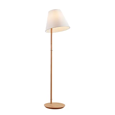 Produktbild von Lucande Stehleuchte Jinda, weiß, Holz, Stoff, 160 cm, E27