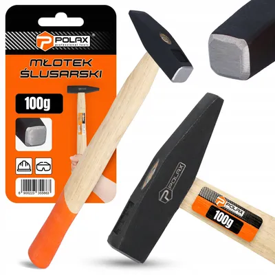 Produktbild von Polax Schlosserhammer 100g mit Holzgriff für Werkstatt