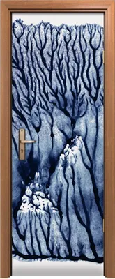 Produktbild von Türposter 70x200 cm Türaufkleber Türtapete Türfolie Klebefolie Abstraktes Aquarell Malerei Bäume