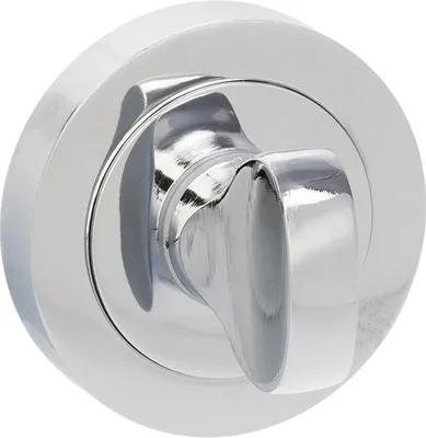 Produktbild von WC-Türbeschlag mit geteilter Rundrosette Chrom für Türstärke 38-45 mm