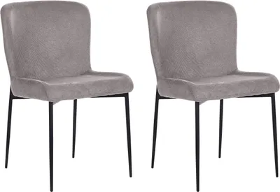 Image de Chaise de salle à manger en tissu Set of 2 Dark Grey Ada Lumarko