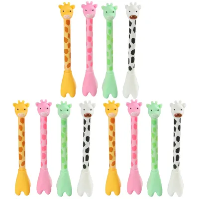 Produktbild von 12 süße Giraffen-Gelstifte, 0,5 mm schwarzer Tintenstift, Cartoon-Tier-Stifte zum glatten Schreiben für Partys im Büro
