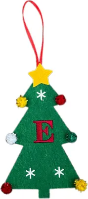 Produktbild von Weihnachtsbaum-Anhänger-Ornament mit Schlüsselband, 26 Buchstaben-Design, Filzstoff, Weihnachtsdekoration zum Aufhängen am Weihnachtsbaum