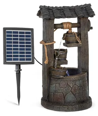Produktbild von Blumfeldt Speyer Kaskadenbrunnen Solarbrunnen Gartenbrunnen Zierbrunnen ,Solarbetrieb ,4 Kaskadenstufen ,Indoor & Outdoor ,Solarpanel: 9 V / 2,8 W / 17,5 x 14 cm,frostbeständig