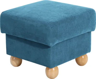 Produktbild von Max Winzer Hocker Monarch - Velourstoff petrol - Maße: 54 x 54 x 48 cm