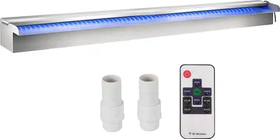 Immagine prodotto di Cascata colorata a LED per piscina in acciaio inossidabile 120x11,5x8 cm