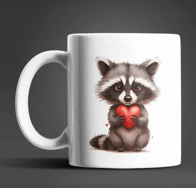 Produktbild von Waschbär I Love You Valentinstag Kaffeetasse Teetasse Tasse Geschenkidee – 4997156-Waschbar-01