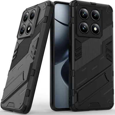 Obrázek produktu pro Pouzdro pro Xiaomi 14T Pro Hybridní PC TPU Nárazuvzdorné Ochranné Pouzdro s Funkcí Stojanu černé