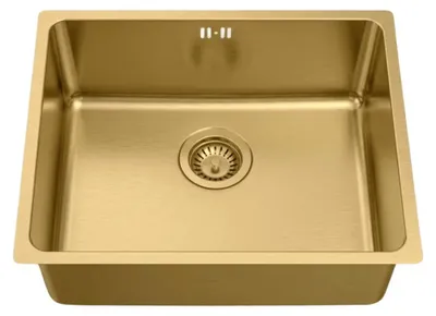 Produktbild von Inoxa Spüle, einbecken, 54x44 cm, gebürsteter Gold-Edelstahl, Marke Essebagno