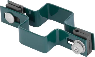 Image de Collier Strend Pro EUROSTANDARD, 60x40 mm, intermediaire, vert, Zn+PVC, RAL6005, pour poteau carre