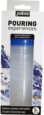 Obrázek produktu pro Sada 5 opakovaně použitelných kelímků s měřítkem.
