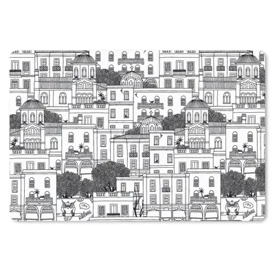 Produktbild von MuchoWow® Mauspad Mousepad Muster - Athen - Haus 27x18 cm - Mousepads - Maus Mat - Pad - Mausunterlage - Büroartikel - Desk Matten