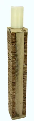 Holz-Kerzenhalter, 60x10x10 cm, für Stumpenkerzen Ø 7,5 cm