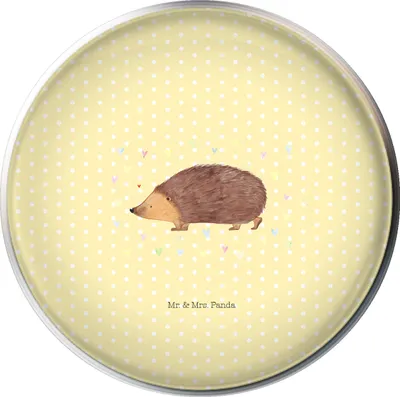 Produktbild von Mr. & Mrs. Panda waschbeckenstöpsel Igel Herzen - Gelb Pastell - Geschenk, Leben, Waschbecken Ablaufstopfen, Abflussstöpsel, Lustige Sprüche, abfluss stöpsel, Herz, Liebe