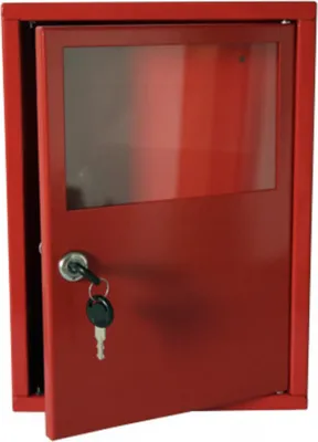 Produktbild von Alarmkasten Schrank Kasten klein, rot f. RWA Auslöseeinheit - Brandschutz Feuerwehr