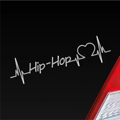 Produktbild von Auto Aufkleber Hip-Hop Herzschlag Tanzen Musik Rhythmus Sport Liebe 19x19 cm Silber Sticker Heckscheibenaufkleber