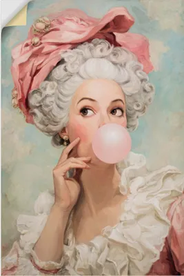 Produktbild von ARTland Wandbild, selbstklebend Kaugummi Rebellin Madame Pompadour Größe: 20x30 cm