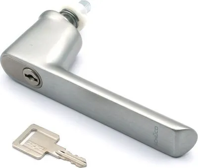 Produktbild von Schüco abschließbarer RC-Fenstergriff, Aluminium INOX Look 247038