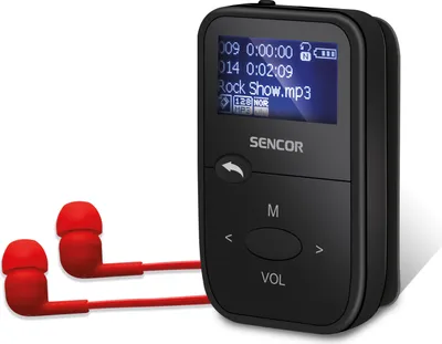 Produktbild von SENCOR SFP 4408 BK SFP 4408 BK MP3 prehrávač 8GB SENCOR, LCD displej 1,1 " Slot na microSD kartu (max. 128 GB ) FM rádio, Podpora MP3 a WMA formátu, Funkcia USB disku