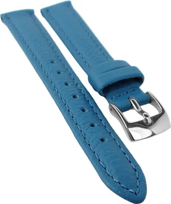 Produktbild von Fancy Classic Ersatzband Uhrenarmband Rindsleder Band Blau 25466S, Stegbreite:22mm