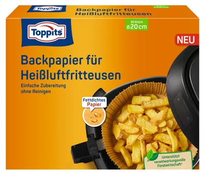 Produktbild von Toppits Backpapier für Airfryer (Ø 20 cm)