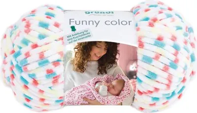 Produktbild von Gründl Funny Color, Chenillegarn,Babywolle,100g/120m,100% Polyester türkis-koralle Color (05)