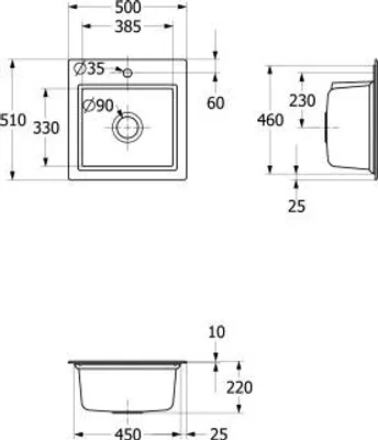 Produktbild von Villeroy & Boch 335500i4 EB-SP Subway Style 50 S 500x510mm