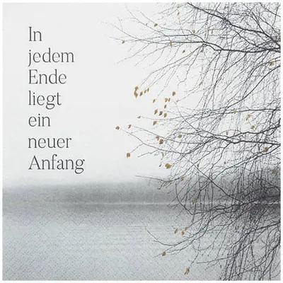Produktbild von 20 Servietten Neuer Anfang - Trauer mit Spruch 33x33cm