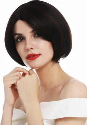 Produktbild von WIG ME UP Perücke Lace-Front Monofilament kurz glatt Bob schwarz kupferbraun gesträhnt DW-2669-B-MF-1BH30