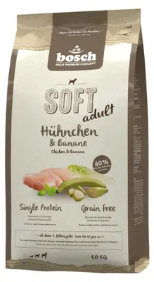 Produktbild von bosch Tiernahrung SOFT Adult Hühnchen & Banane, Adult, jede Rasse, Banane, Huhn, 1 kg