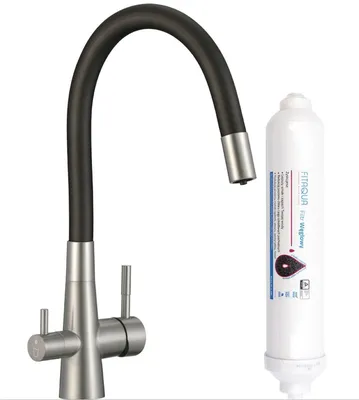 Produktbild von Küchenarmatur mit flexiblem Auslauf und Wasserfiltersystem 2 Hebel