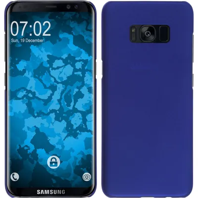 Produktbild von PhoneNatic Case kompatibel mit Samsung Galaxy S8 - Hülle blau gummiert Hard-case + flexible Folie