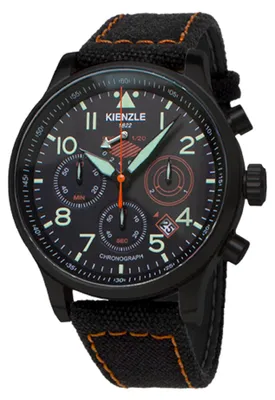 Produktbild von Kienzle Reisen Quarz Chronograph Armbanduhr Retrograd Saphirglas 45 mm
