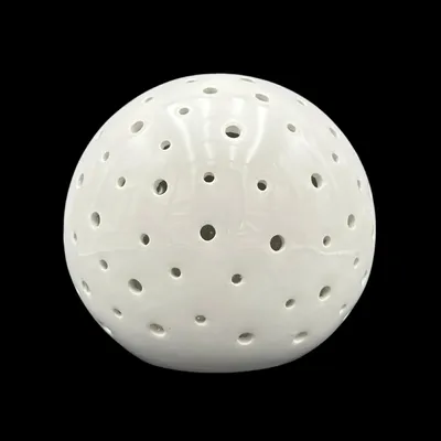 Produktbild von Keramik LED Kugel mit Timer in Weiß - 19cm