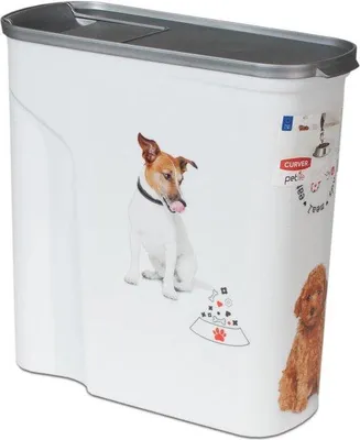 Image de Boîte hermétique pour café et croquettes pour chiens, 2,5 kg, blanche