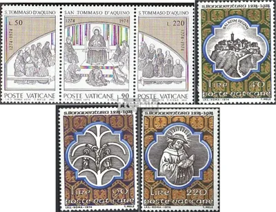 Produktbild von Briefmarken Vatikanstadt 1974 Mi 640-642 Dreierstreifen, 643-645 (kompl.Ausg.) postfrisch Sondermarken